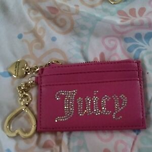 Juicy Couture Fuchsia Card Holder with Gold Charm